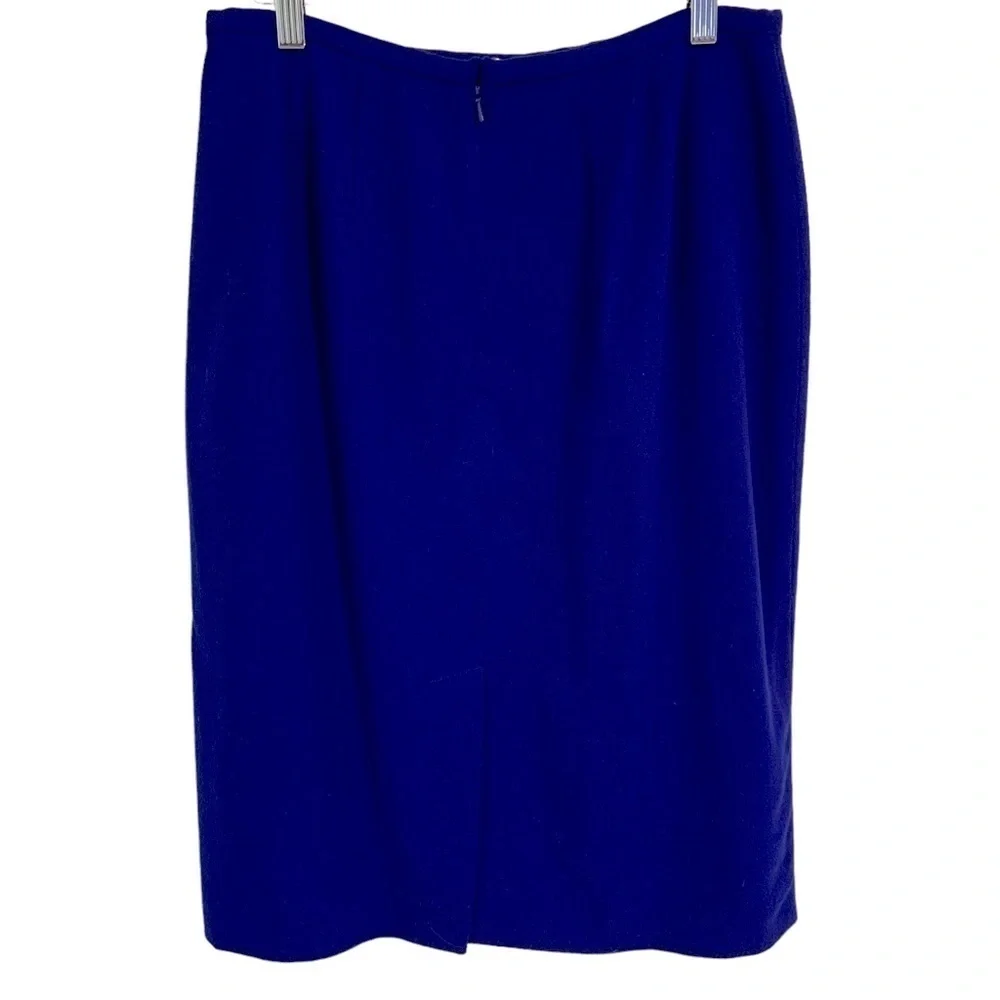 Lord & Taylor vintage skirt ultramarine blue wool pencil high waisted 80s